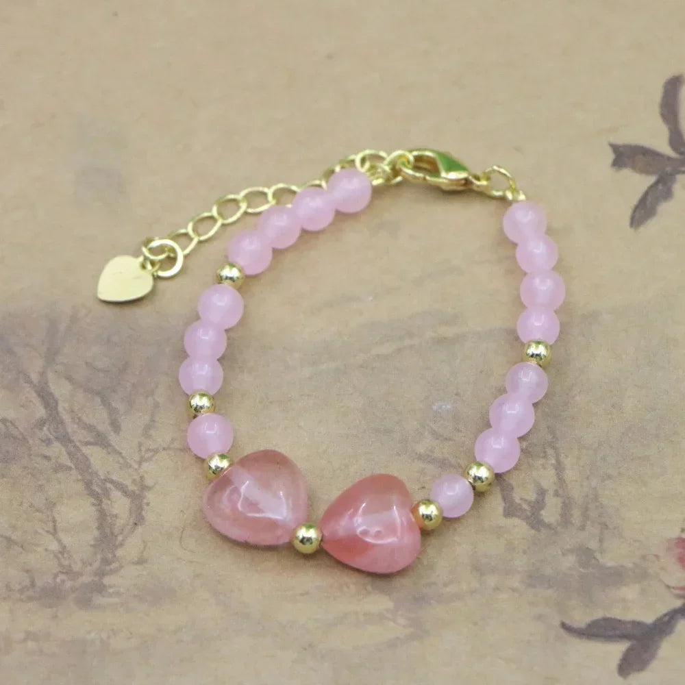 High Quality Natural Stone Bead Bracelet Baby Girls Lobster Clasp Accessories Girls Yoga Christmas Wedding Gift Jewelry Charm