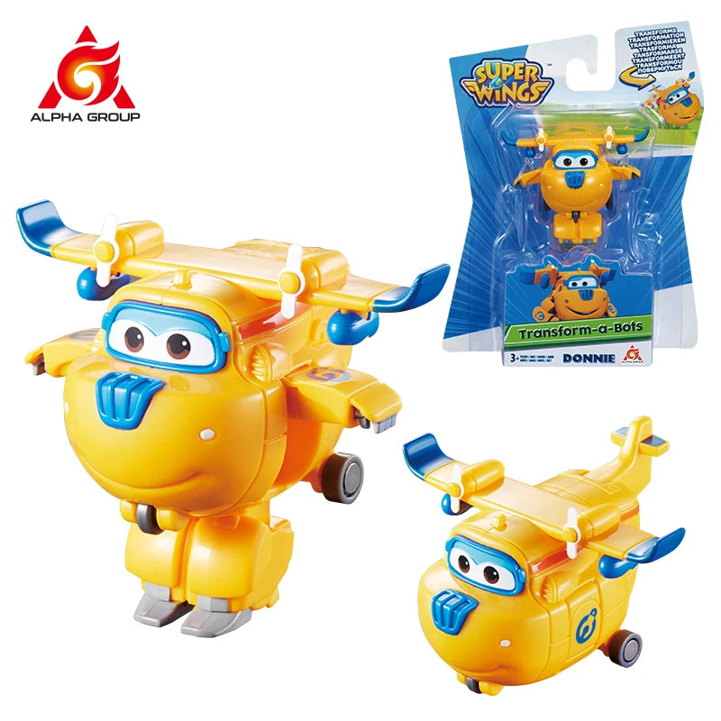 Super Wings Mini Dizzy Transform Robot to Plane in 3 Steps 2 Inches Deformation Action Figures 2Modes Transforming Kid Toy