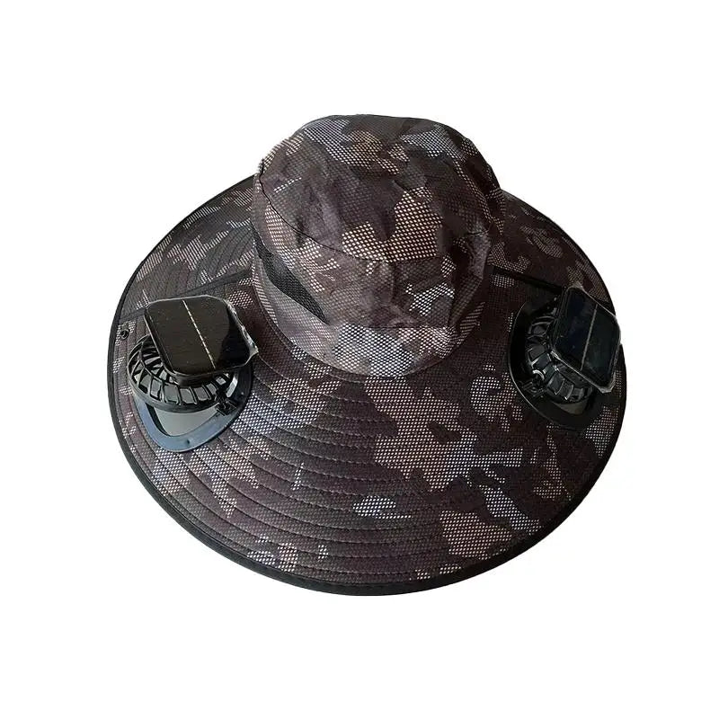 【SE】Solar Powered Sun Hat Cooling Fan UV Protection Outdoor Hiking Fishing Camping Summer Travel Bucket Hat Sun Protection Hat