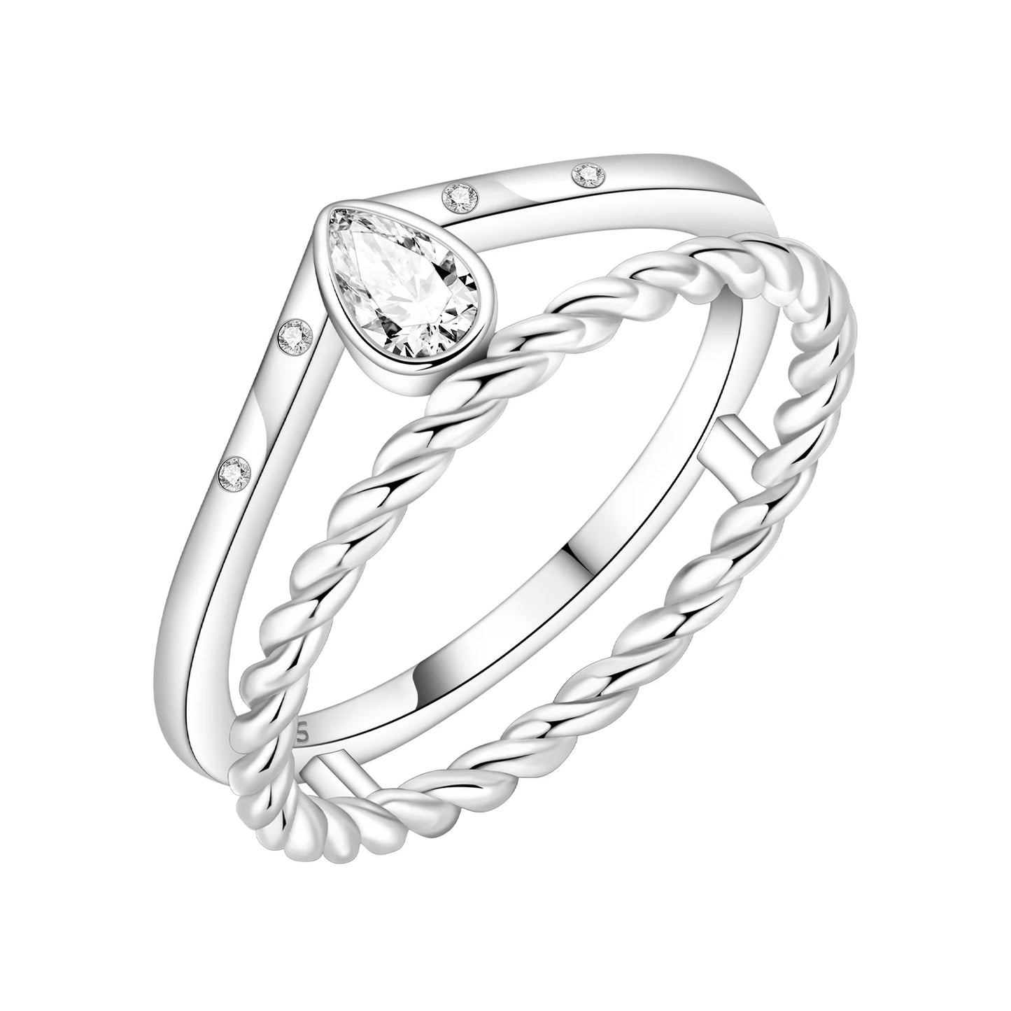 Orstarry S925 Sterling Silver Double Layered Cross Closed Ring For Women Finger Ring Personality Jewelry Party Trendy Gifts