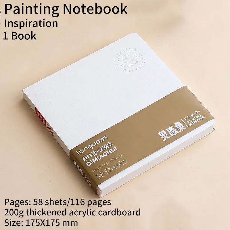 Languo 58 Sheets Drawing Notebook Thick Paper Sketchbook Portable Watercolor Book Gouache Notepad Art Supplies Stationery