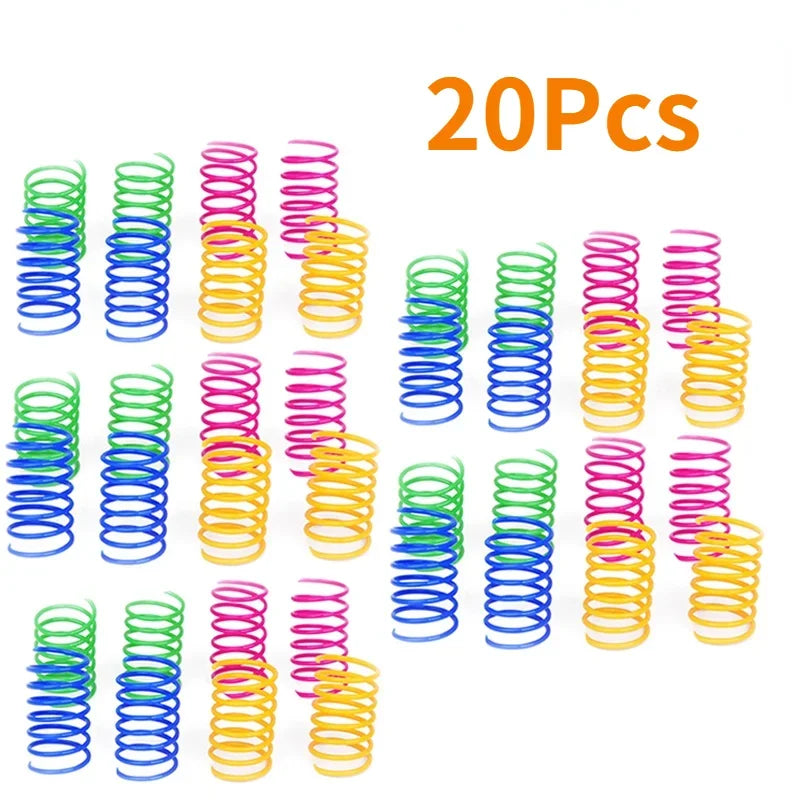 Colorful Plastic Spring Cat Toy Jumping Interactive Pet Supplies Scratch-Resistant Bite-Resistant for Cats