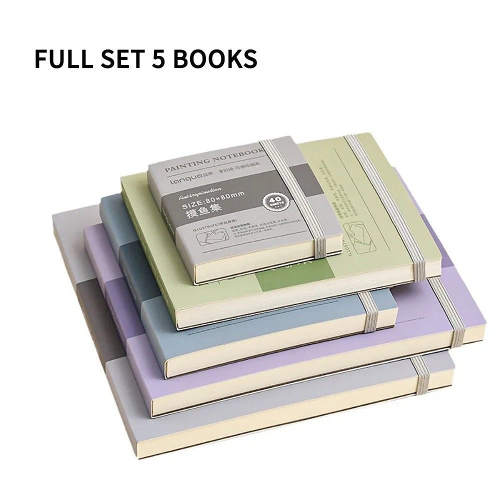 Languo Tearable Drawing Notebook Sketchbook Handbook 250gsm Paper 40sheet Mini Book for Watercolor Acrylic Marker Pen Gouache