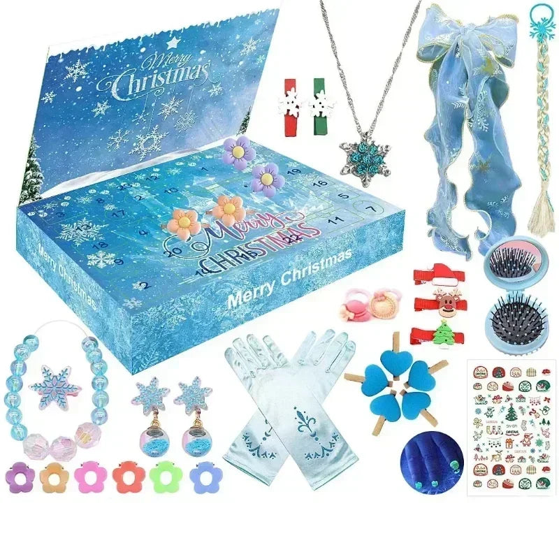 2026 Christmas Advent Calendar Gift Box for Girl Kids DIY Jewelry Hairpin Ornament 24Days Calendar New Year Christmas Gifts