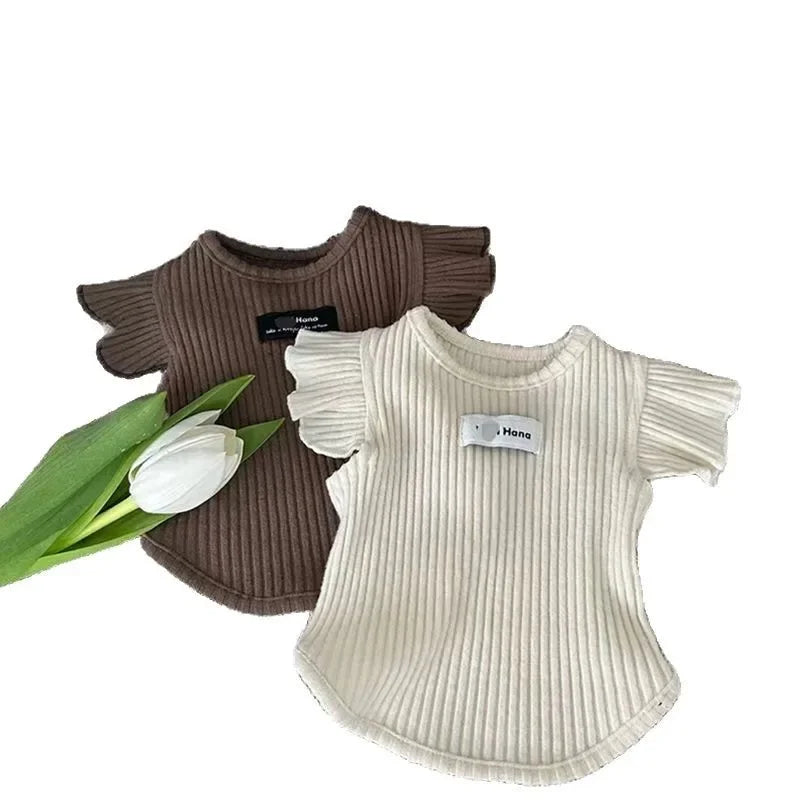 Fashion Pet Spring/Summer Flying Sleeve Vest Dog Cat Pet Base Shirt Small Dog Teddy T-shirt Puppy Clothes Dog Cooling Vest