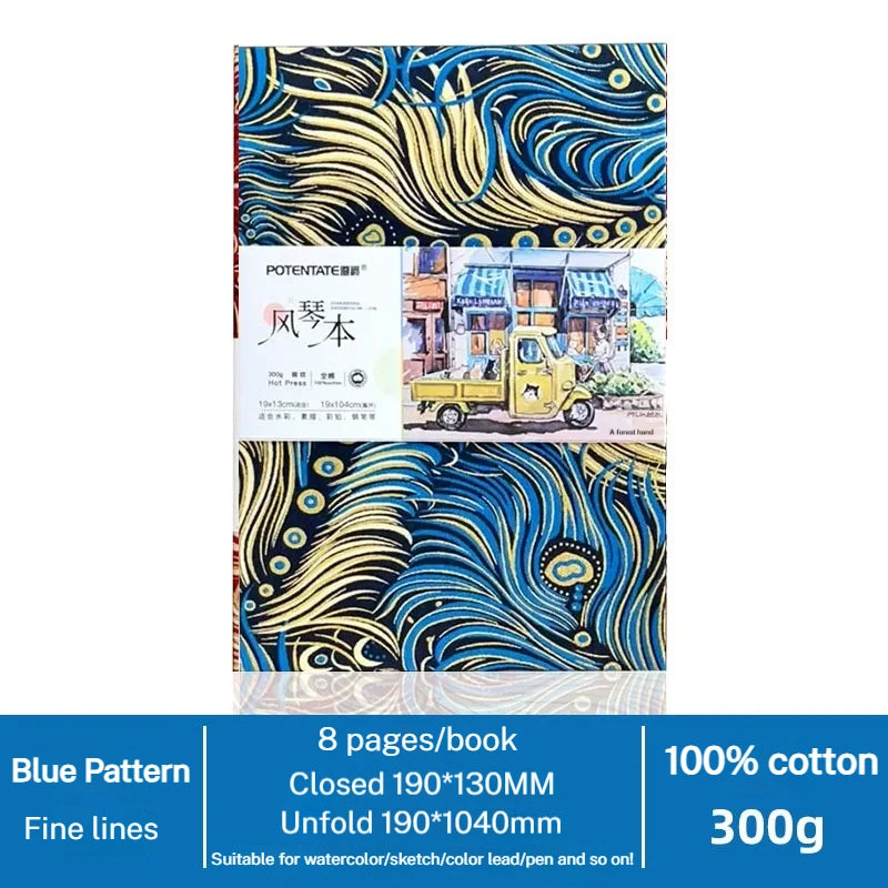 POTENTATE 100% Cotton Square Watercolor Paper Book 24 Sheets 300g Art Painting Drawing Paper Sketchbook Journal Drawing Notebook