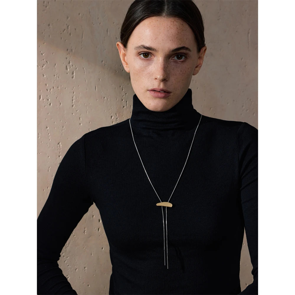 Yhpup 316L Stainless Steel Exclusive Geometric Adjustable Long Sweater Chain Necklace Fashion Jewelry Accessories Waterproof