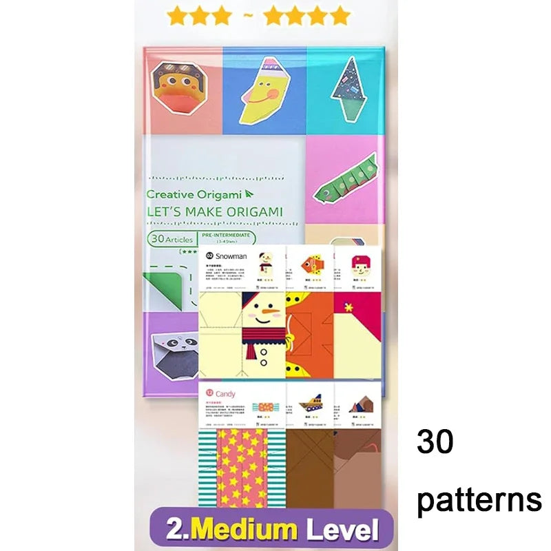 Origami Kit with 30/96 Sheets Paper & Guide Book, DIY Craft Art for Beginners kids，Multiple difficulty level challenges