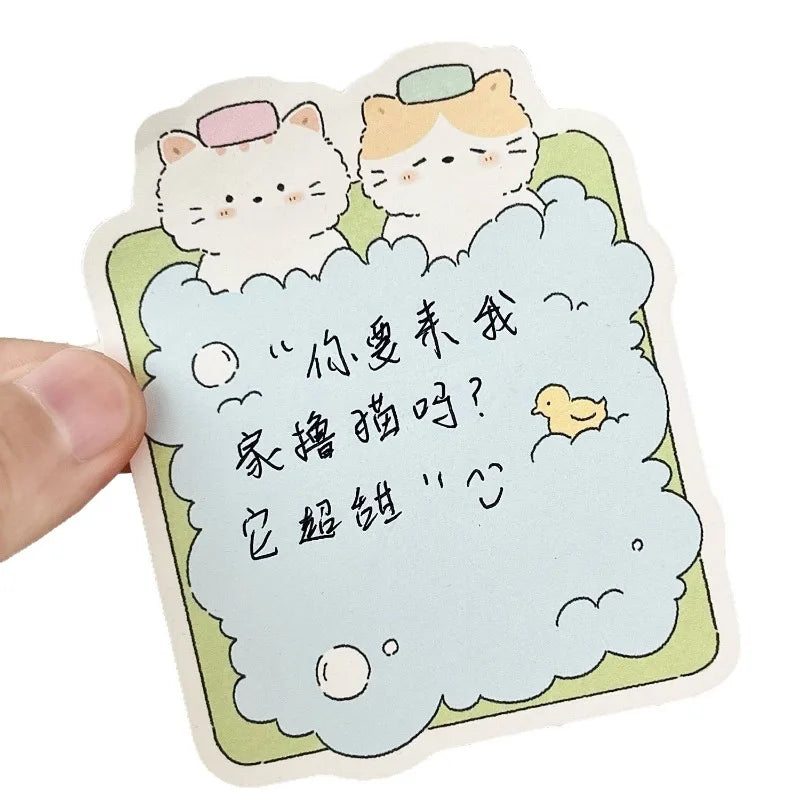 Post It Notes Cloud Diary Cute Cat Illustration Material Shape Multifunctional Sticky Notes Message Memo