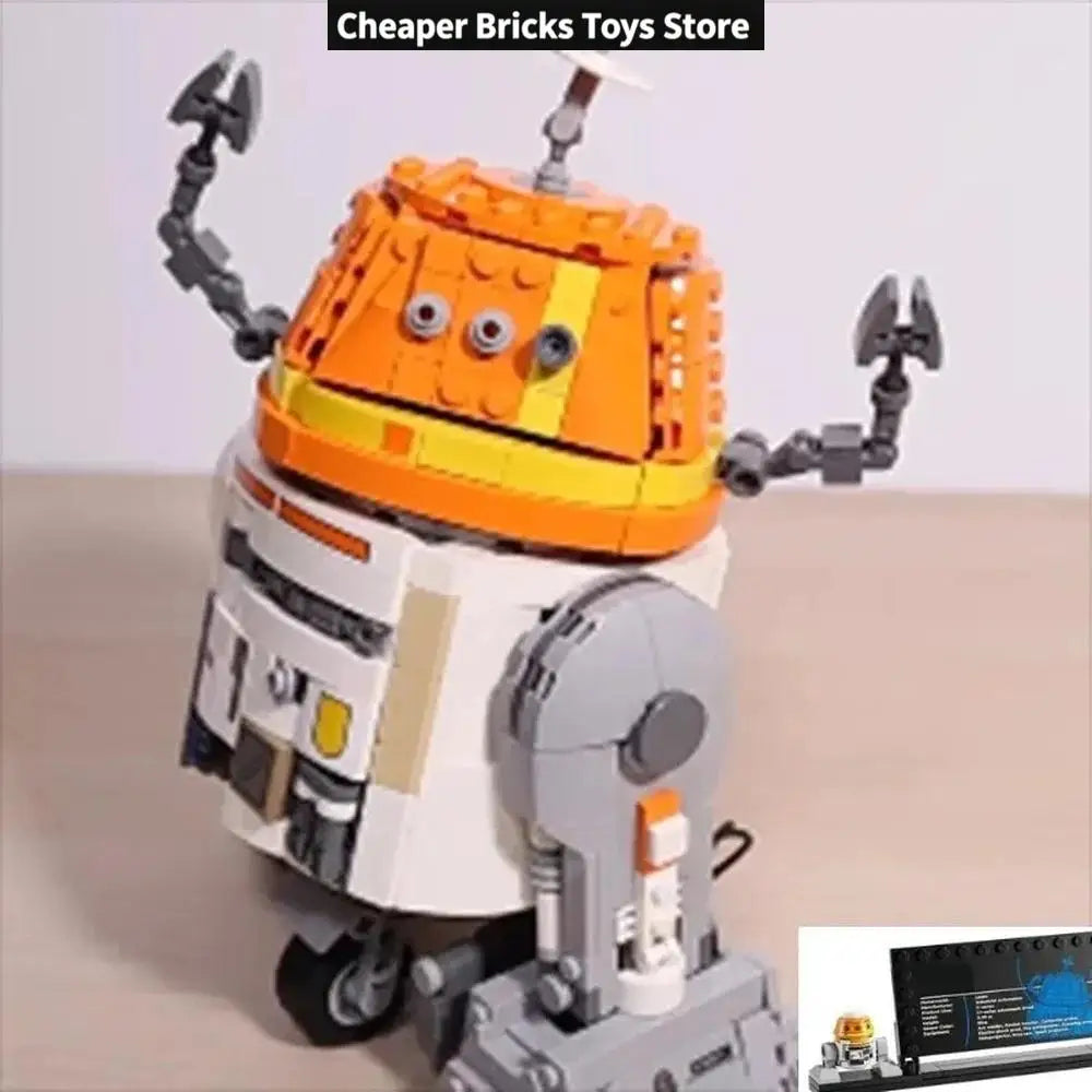 Cute Space Droid Custom Design Chopper Assembly Set: Structural STEM DIY Model for Friends Gifts Toys