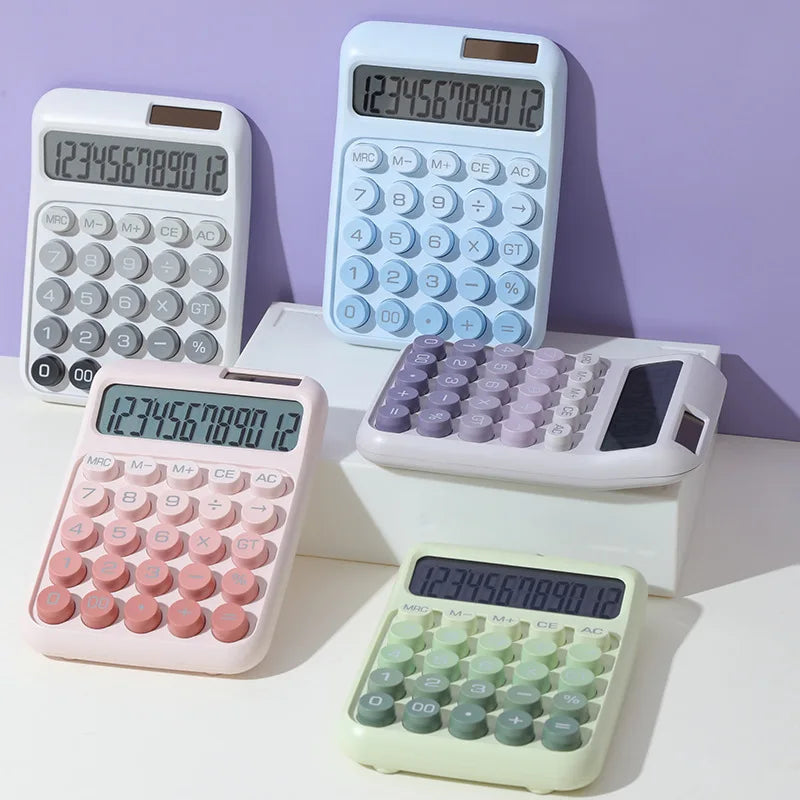 Dopamine Style Calculator Solar Dual Power Financial Accounting Calculator for Office Ladies Students Exam Office Supplies