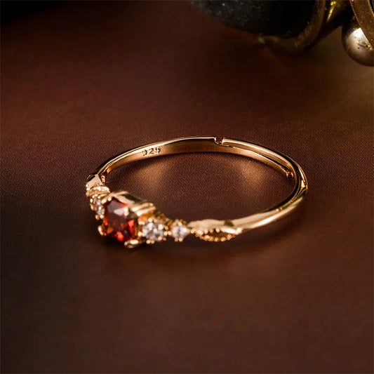 S925 sterling silver 18k Gold Plating cute elegant Inlaid zircon ladies ring light luxury daily wear party banquet Fine Jewelry