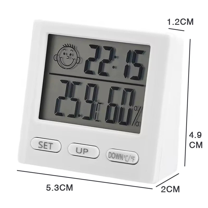 Electronic Clock Temperature Humidity Meter Weather Station for Home With Alarm LED Thermometer Thermo-Hygrometer Multifunction
