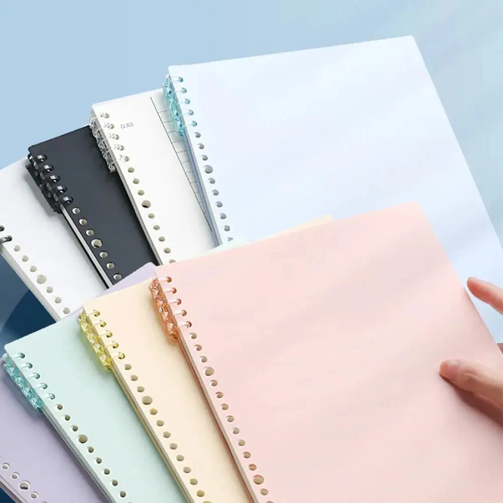 4Pcs PP Loose-leaf Book Cover A4 A5 B5 Transparent DIY Loose Leaf Notebook Colorful Binder Spiral Ring Office School Supplies