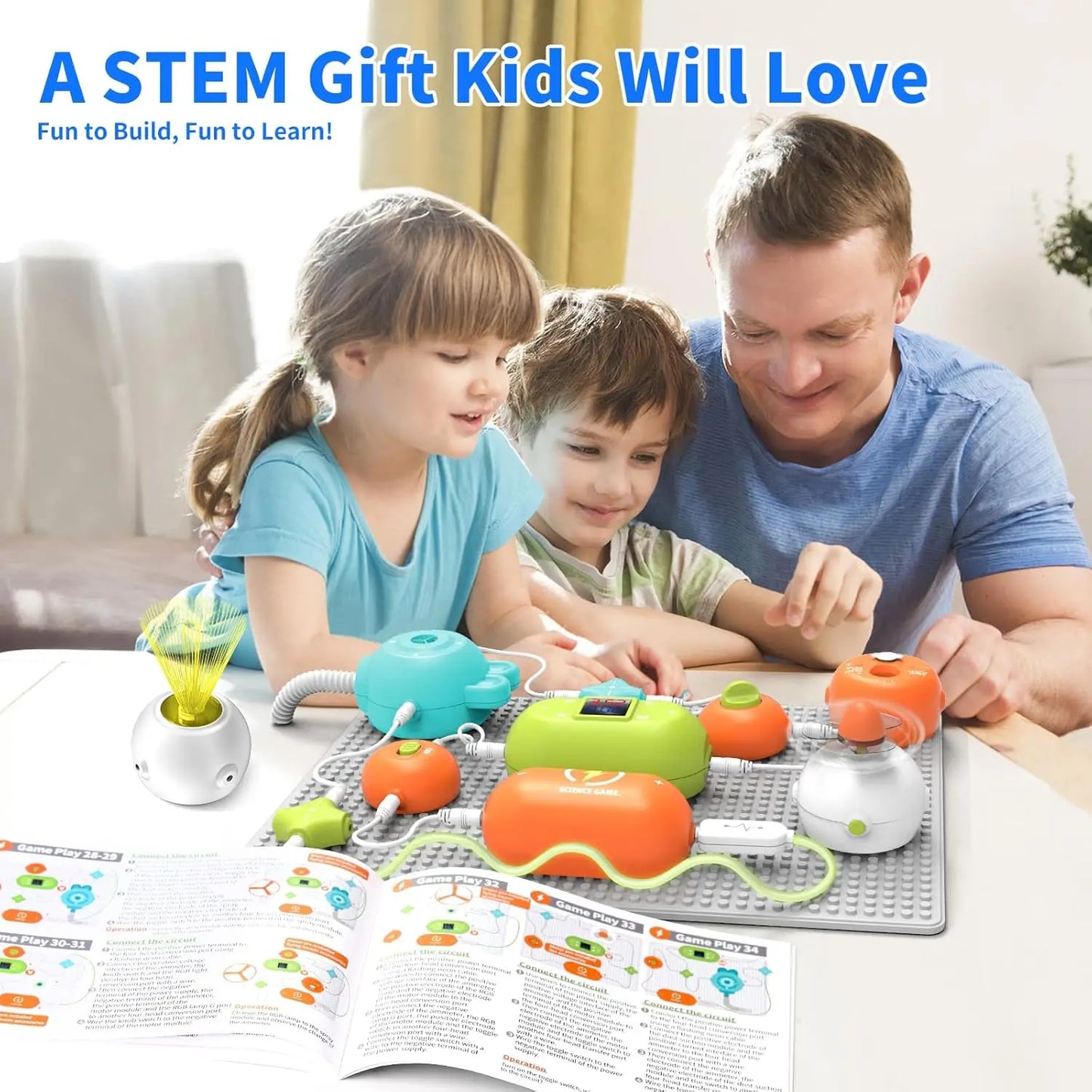 STEM Science Kit for Kids - Electronics Exploration Toy, 31 Parts & 300+ Projects, No Soldering, Ages 3-12