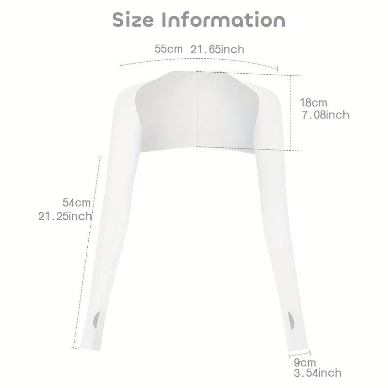 1pc Ice Silk UV Protection Arm Sleeves, Elastic Shawl Cuff Design for Women, Lightweight &Cooling for Outdoor Sports and Driving