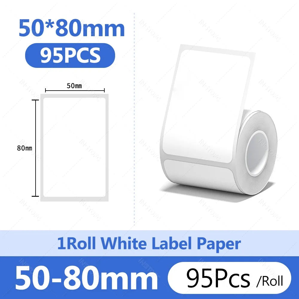 Niimbot Official Label Paper Roll Round White Transparent Sticker Paper Rolls for B21 B1 B203 Label Machine Printer