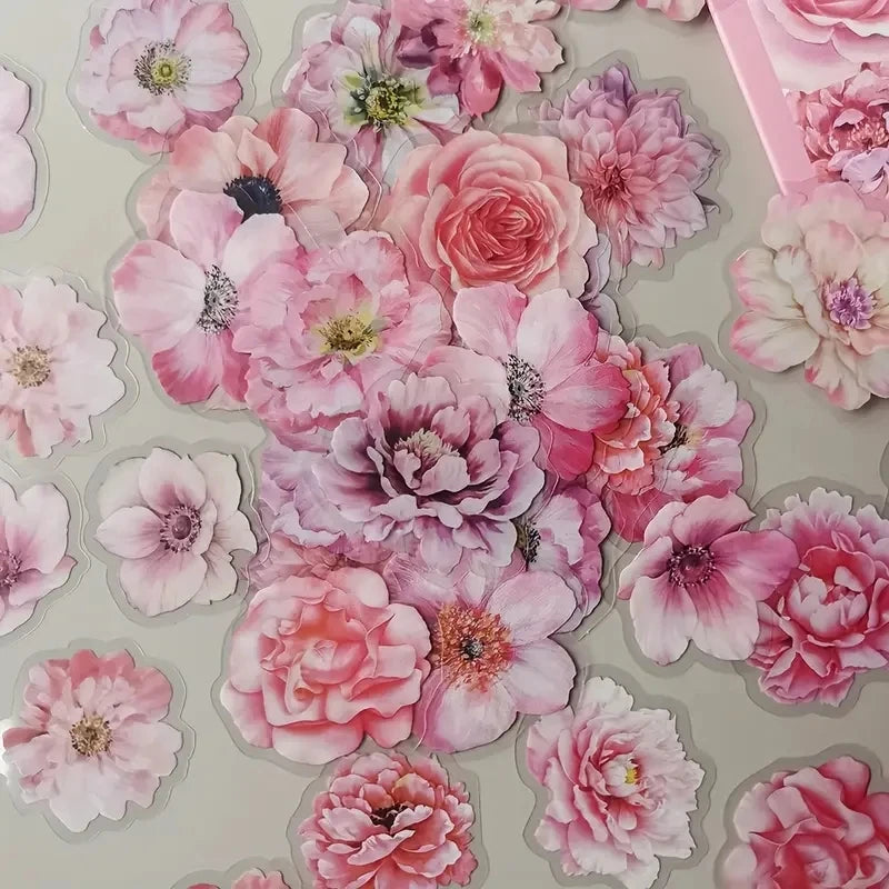 50 Pcs/pack Kawaii Creative flower plant Stickers hand tent DIY Stick Labels Scrapbooking Material Junk Journal Supplies