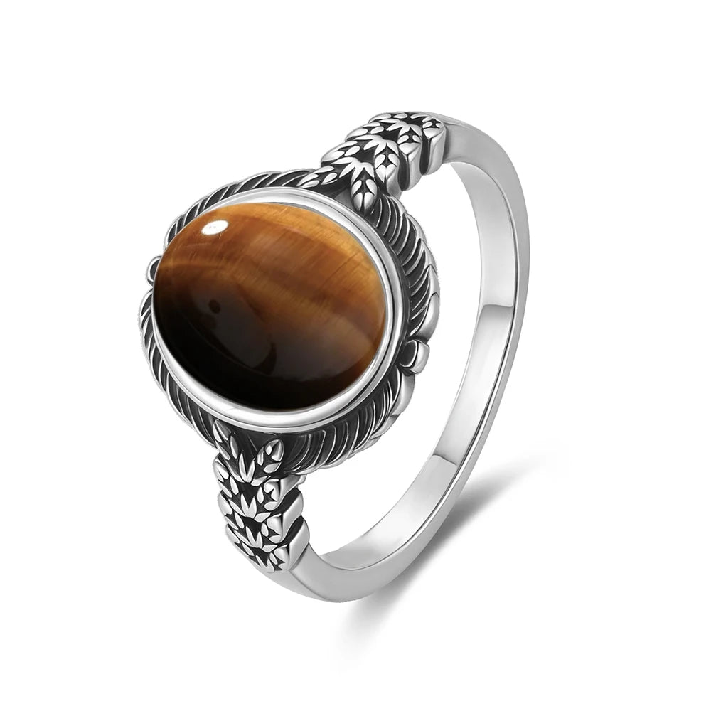 Vintage S925 Sterling Silver Natural Blakc Onyx Ring Oval 8*10MM Simple Black Twists Ring Party Gifts Fine Jewelry For Women Men