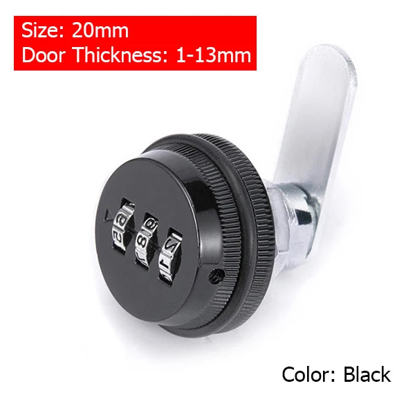KAK Combination Cabinet Lock Black/Silver Zinc Alloy Password Locks Security Home Automation Cam Lock For Mailbox Cabinet Door