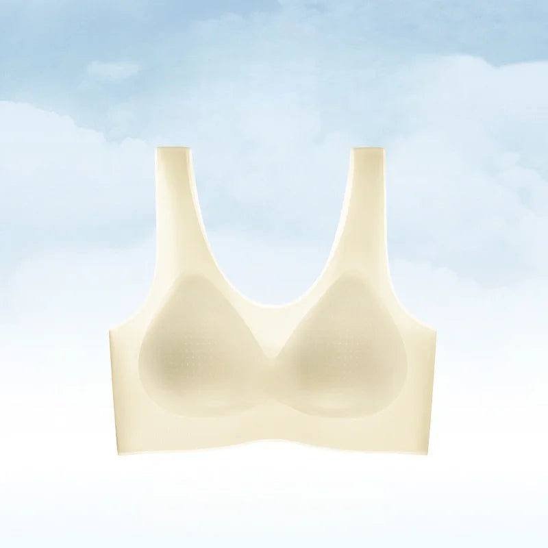 Cooling Push Up Bra Ultra Thin Seamless Comfort Icy Silk Cami Underwear for Women Summer Breathable