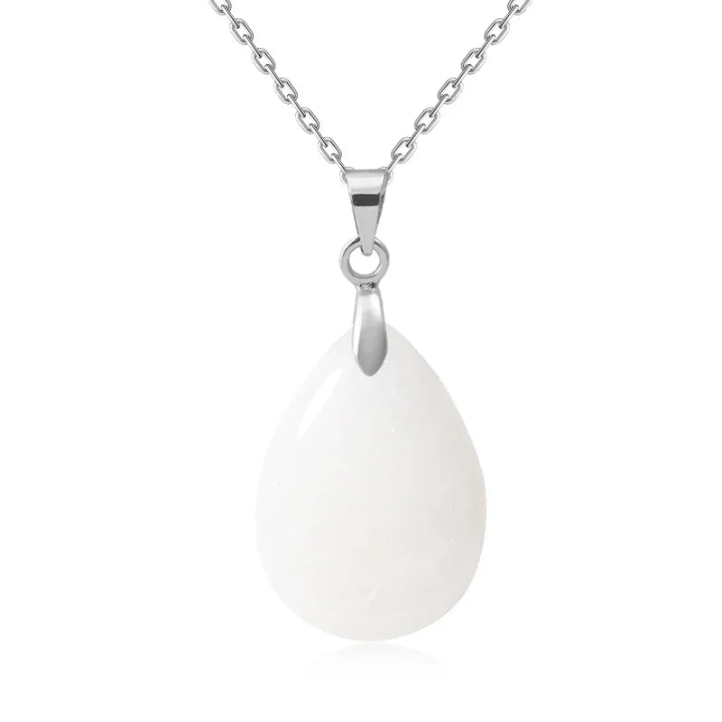 Natural Stone Crystal Pendant Teardrop Fashion Necklace For Diy Necklace Earrings Making Jewelry Christmas Friendship Gift