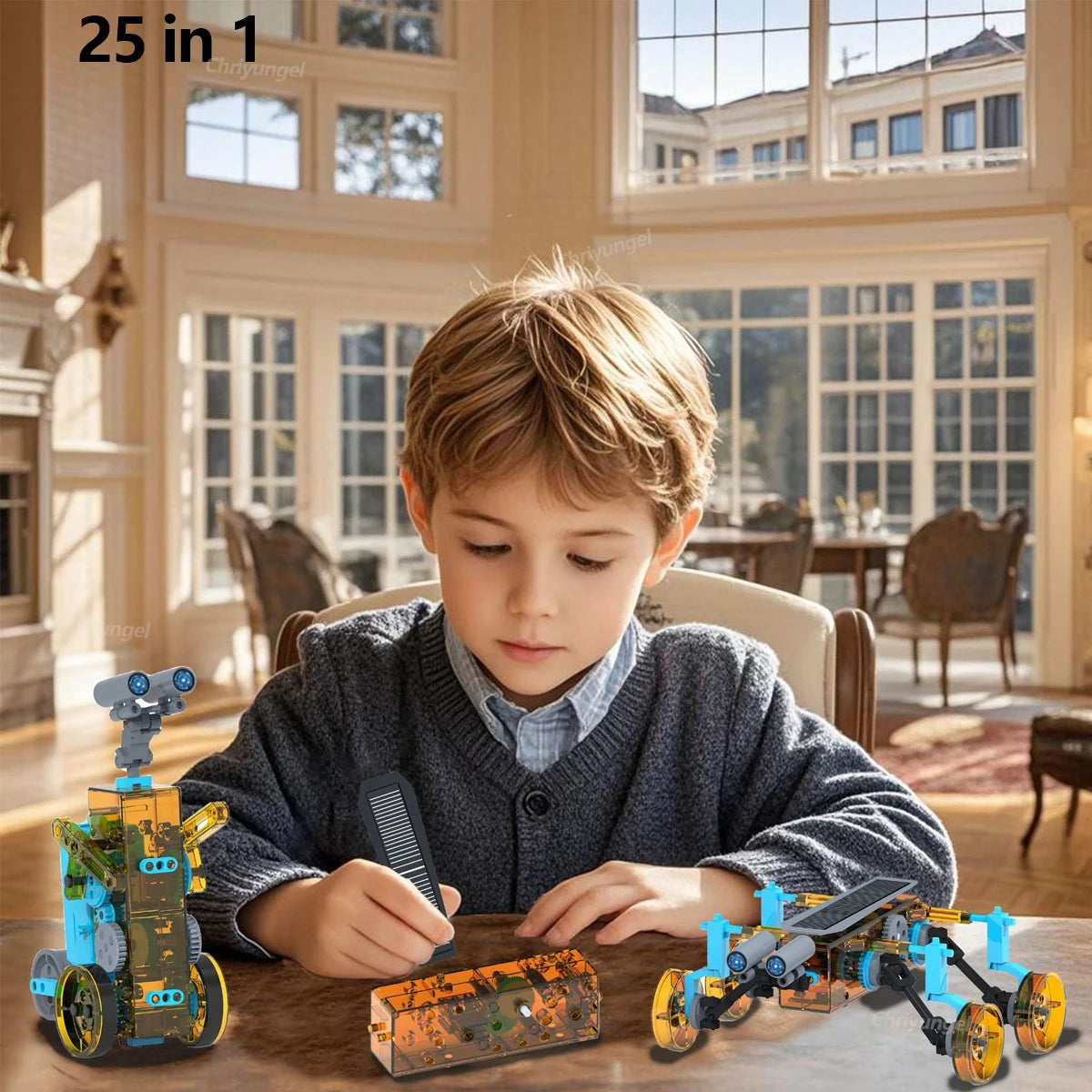 25 in 1 Solar Robot Kit Toys for Kids Boys Educational Toy DIY STEM Science Experiment Gadgets Electric Robotics Kits Gifts