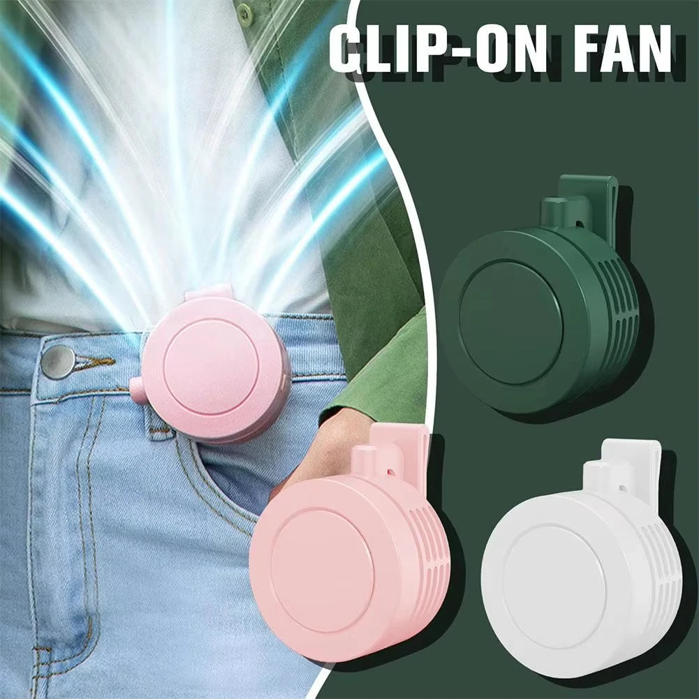 Mini Waist Clip Fan USB Rechargable Summer Cooling Fan Hanging Waist Neck Fan Portable Silent For Outdoor Camping Fishing 2026