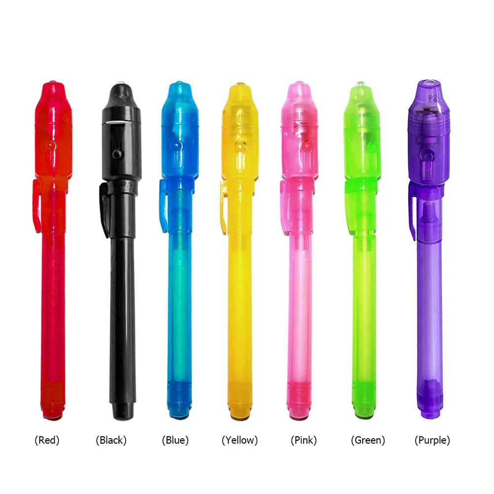 UV Light Pen Invisible Magic Pencil Secret Fluorescent Pen for  Kids Child Drawing Painting Highlighter Pen Stationery Supplies