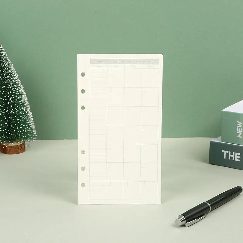 A5 A6 A7 Loose Leaf Notebook Refill Spiral Binder Inner Page Weekly Monthly To Do Line Dot Grid Inside Paper Stationery