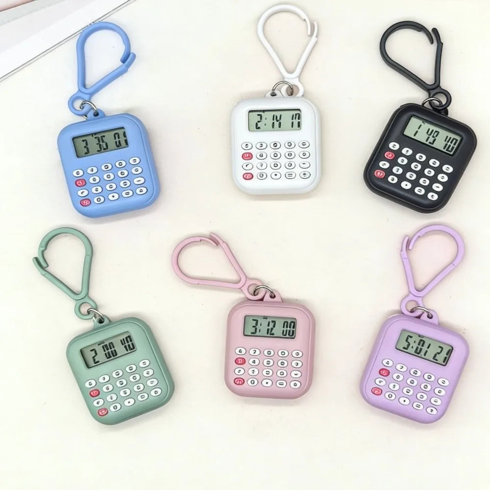 Multifunctional Mini Calculator 8 Digits Display Silent Button Electronic Calculator Lightweight Portable Keychain Calculator