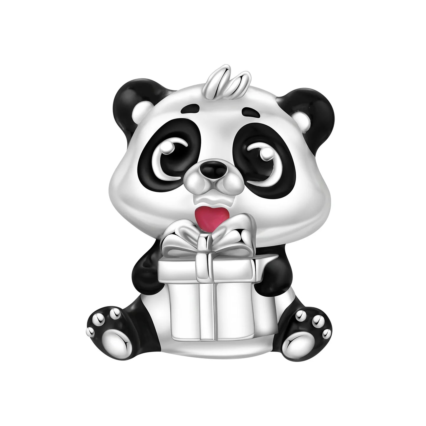 MISEFF Original S925 Sterling Silver Charm Adorable Animal Cute Panda Bead Pendant Charm Fit Bracelet DIY Jewelry Making Gifts