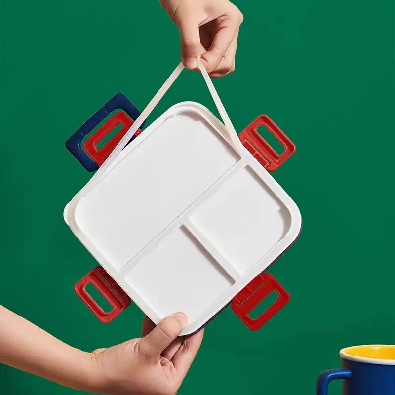 750ml Stainless Steel Insulated Bento Box Food-Grade Divided Portable with Lid for Canteens Students Kids