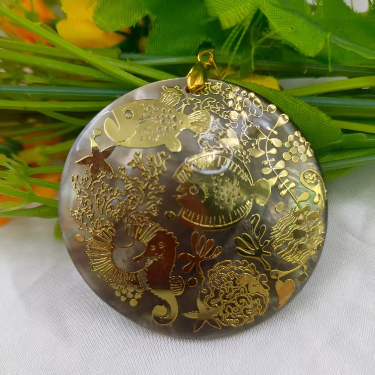 51mm Natural Accessories Multicolor Abalone Paua Sea Pearl Shells Pendant Flower DIY Christmas Women Girls Gifts Jewelry Making