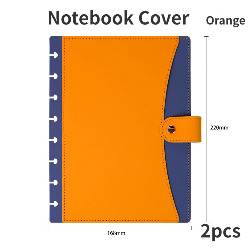 PU Cover Mushroom Hole Loose Leaf Notebook Shell Disc Notebook PU Cover Accessories Leather Notebook Case Planner Inserts A5