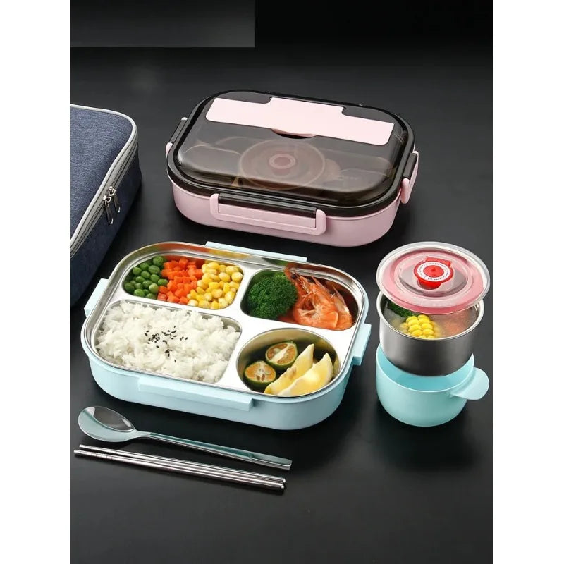 304 Stainless Steel Thermos Thermal Lunch Box Kid Adult Bento Boxs Leakproof Japanese Style Food Container Portable