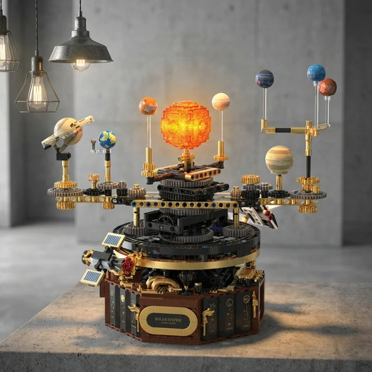 Space Planetarium Solar System Building Blocks, 1098pcs Technical STEM Electric Manual Science Model, MOC Light, Gift Box