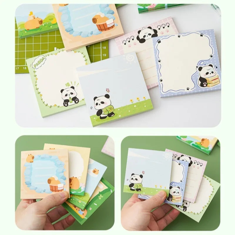 50 Sheets Kids Cartoon Posted It Paper Memo Sticky Panda Guinea Pig Notes Stickers Notebook Planner Stationery Message Sticker