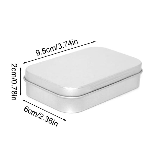 Metal Rectangular Empty Mini Tin Box Tinplate Push Candy Pill Cases Bins Jar Hinged Containers Small Organizer Storage Box