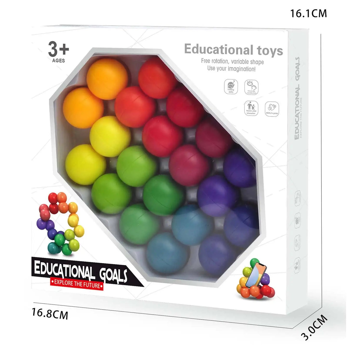 Sensory Fidget Toys - 3D Rotating Educational Balls For Stress & Anxietyelief, Creative Learning Activities