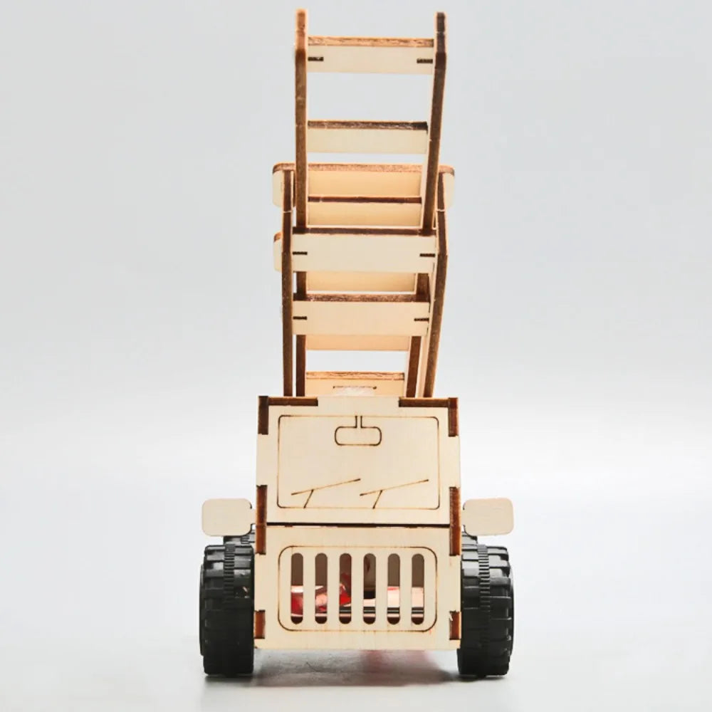 DIY Wooden Fire Ladder Truck Kit for Kids | STEM Educational Toy, Ideal for Primary Science Experiments & Hands - on Learning