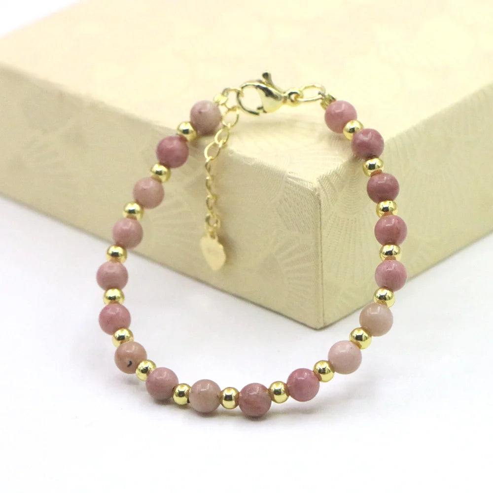 Lovely Baby Baptism Bracelet Natural Stone Crystal Lobster Clasp Parts Yoga Christmas Wedding Girls Gift Jewelry Charm Fashion