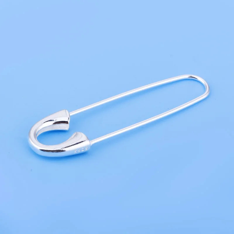 S925 Sterling silver Gold plated pin connection buckle brooch Handmade DIY jewelry accessories for men and women