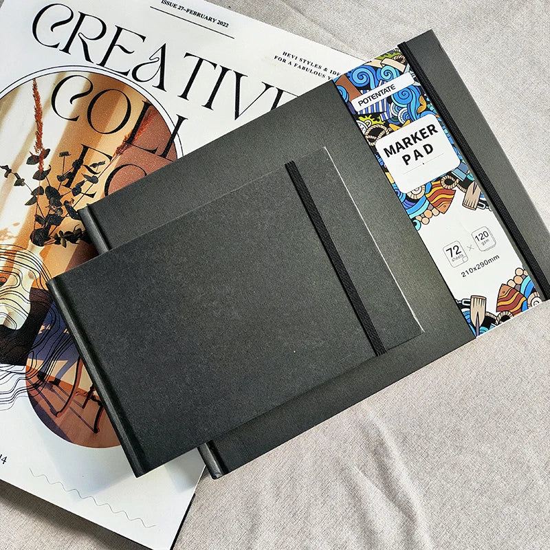 Potentate Marker Book Pen Sketchbook Color Pencil A4 A5 Artist Drawing Book Impermeable and Fuzz-Free 120Gsm 72 Pages