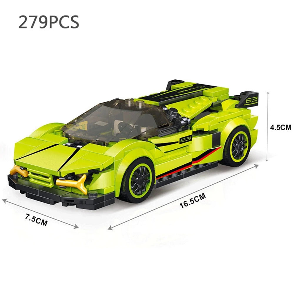 City Technical Speed Racing Car MOC Building Blocks Sports Race Vehicle Model Educational Assembly Bricks Toys for men Christmas