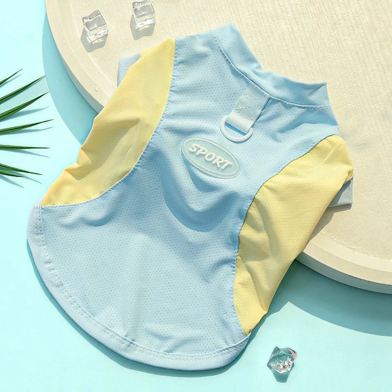 Summer Cooling Vest Thin Pet Dog Clothes Breathable Mesh Dog T Shirt Chihuahua Bichon Dog Clothing Cat Vests Puppy Undershirts