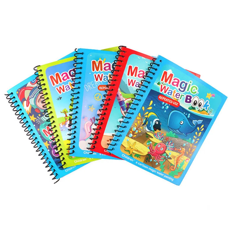1pc Children's Drawing Coloring Books Sensory Early Education Puzzle Drawing Toys Ocean Dinosaur Animal Water Drawing Pictures