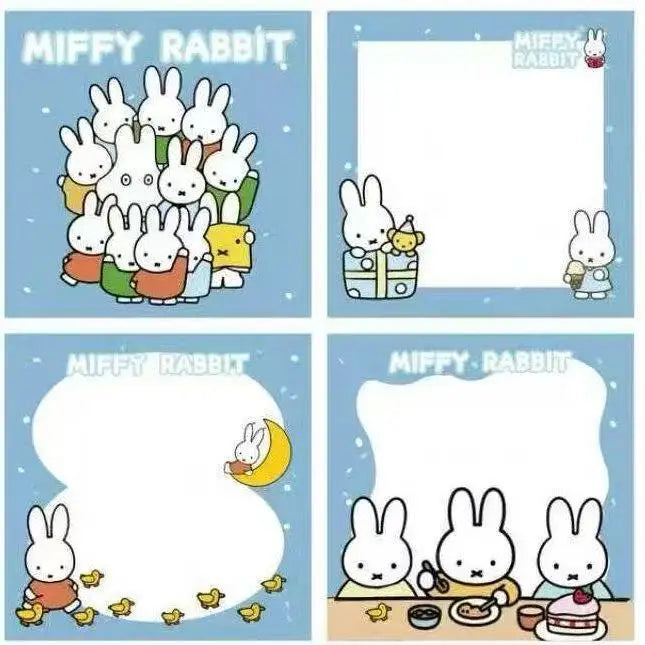 80/320 Sheets Cute Miffy Post-it Notes Adhesive Messaging Cartoon Miffy Merchandise