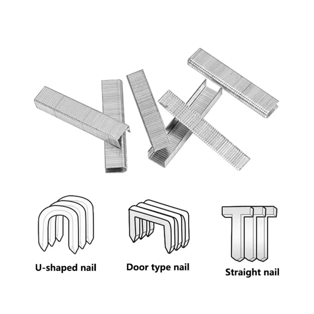 1000Pcs Nail Shaped Stapler For Wood Furniture Household Use Interior Decoration Wood Processing  U/ Door /T Shaped