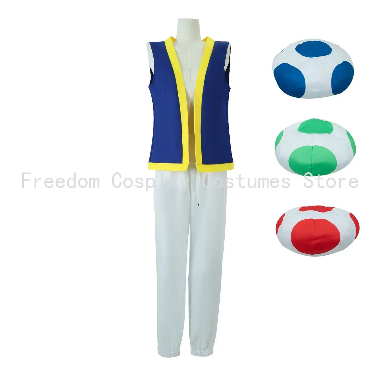 Kinopio Toad Cosplay Hat Adult Kids Costume Game Bros 2 Roleplay Fantasia Outfits Vest Pants Halloween Carnival Party Costumes